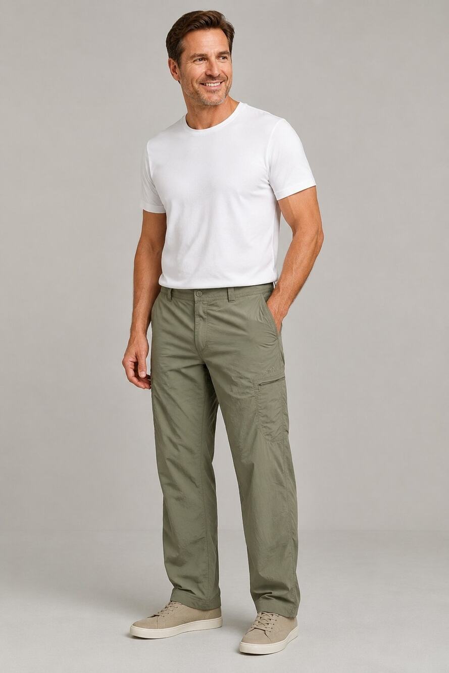 Eddie Bauer Travex Lite Men’s 36x30 Olive Green Nylon Cargo Hiking Pants